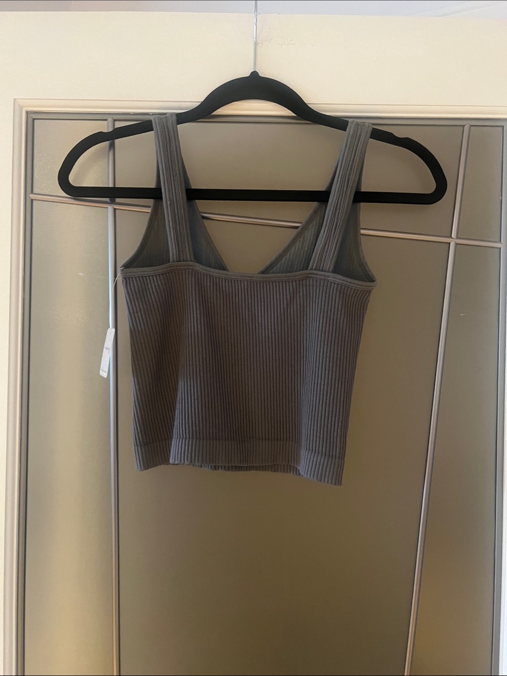Intimately Free People Solid Rib Brami Bra Top Tank Gray Ribbed New w Tags M/L - Picture 7 of 8